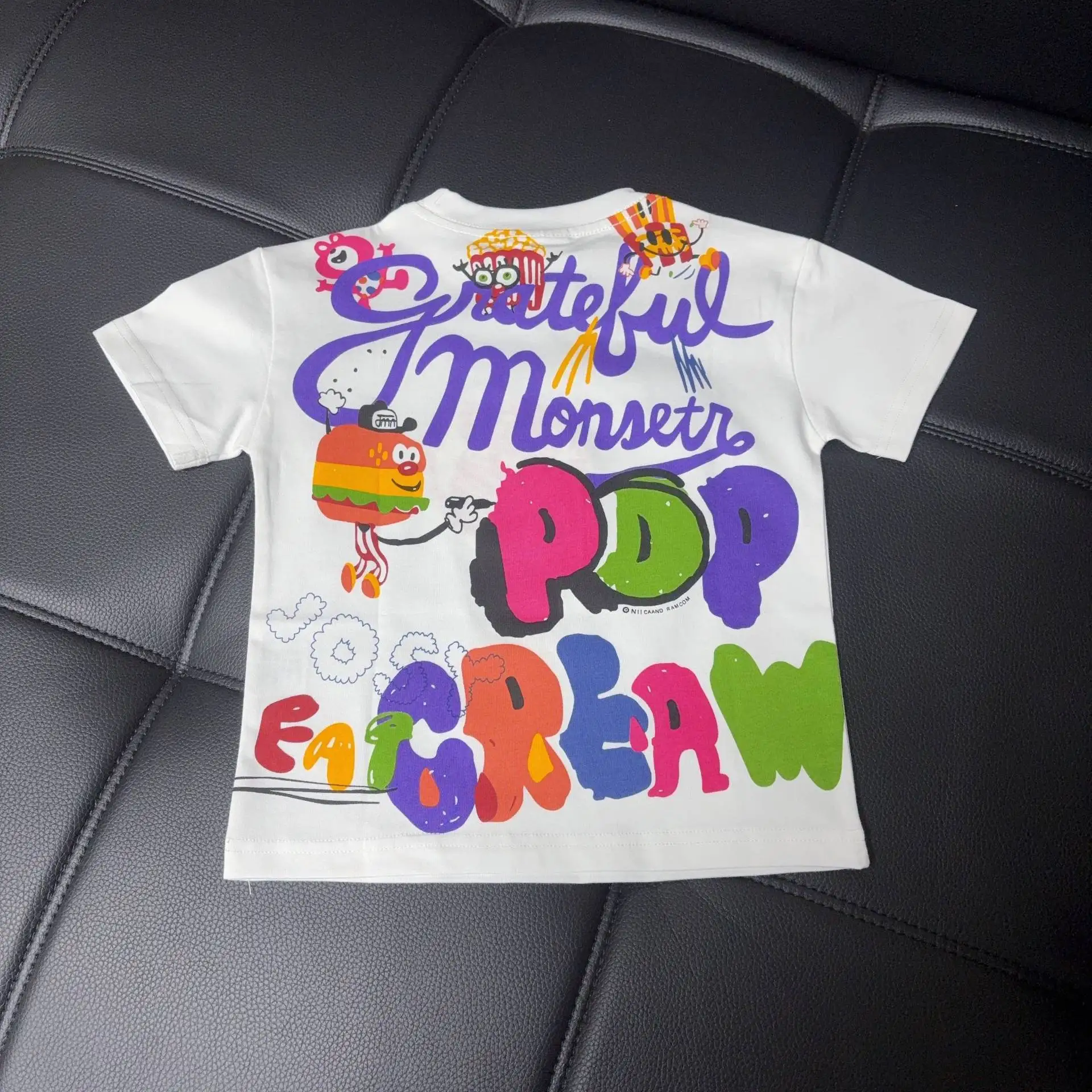 2025 Nowa Japońska Śliczna Kreskówkowa Koszulka z Krótkim Rękawem dla Dzieci z Nadrukiem Liter, Modna, Uniwersalna, Codzienna, Bawełniana