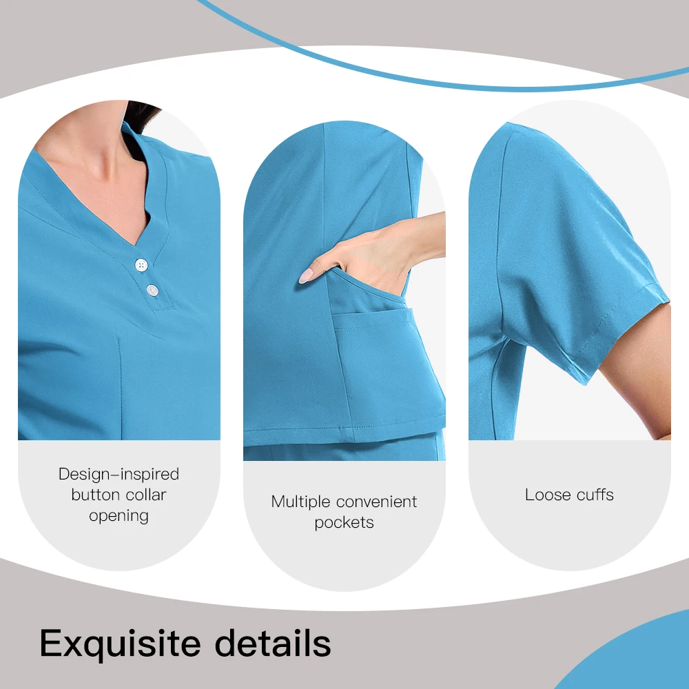 Hospital Uniform Jogger Pants Washable Soft Hot Sale Pet Vet Nurse Scrub Set Women Medical Scrubs Sets Women Medical Accessories