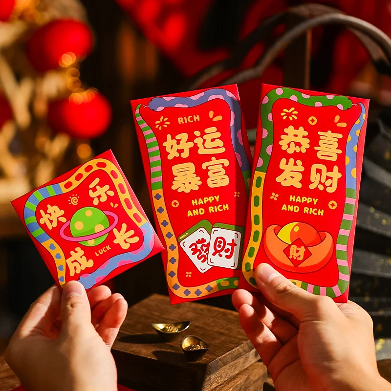 

60pcs New Year Red Envelopes 2025 Spring Festival Red Envelopes Wedding Hong Bao Lucky Money Envelopes for Snake Year Birthday