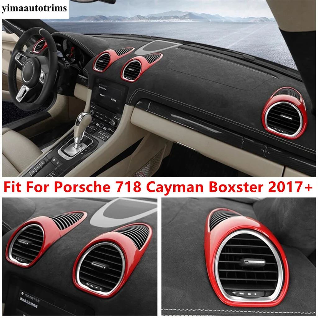 

Car Dashboard Instrument Air AC Conditioning Outlet Vent Frame Cover Trim Accessories For Porsche 718 Cayman Boxster 2017 - 2021