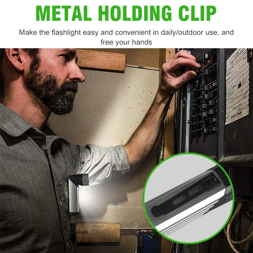 자동차 LED 강한 빛 손전등 휴대용 자석 캠핑 토치 90 °   회전식 헤드 다기능 접이식 휴대용 작업 조명