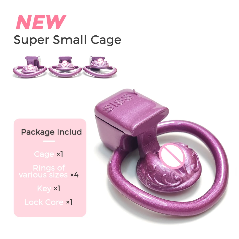 

Sissy Super Small Pussy Vaginal Chastity Cage Devices 4Rings Penis Lock Male CD TS Cock Cage BDSM Men'S Sex Toys