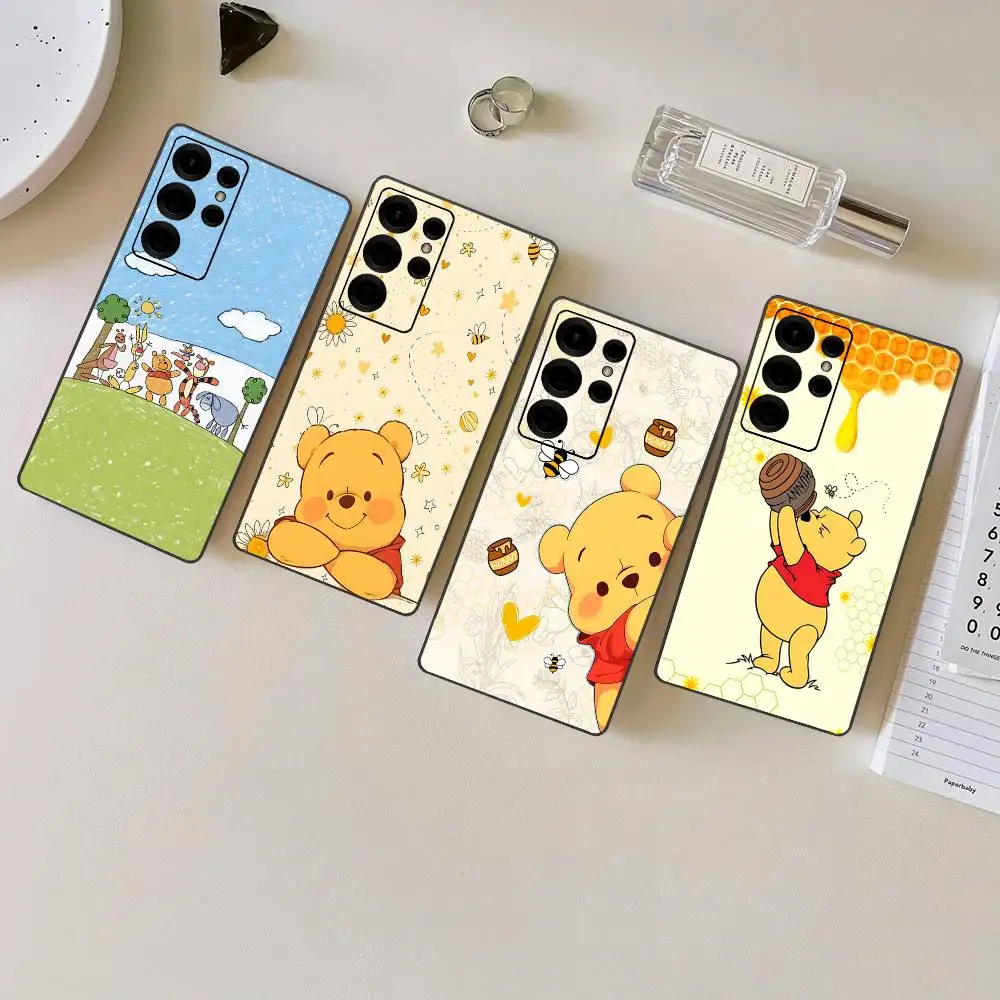 W-Winnie-the-Pooh Phone Case For Samsung S 24 Fe 25 Ultra Plus 20 Lite 21 30 22 23 24 22 Ultra 5G Fundas