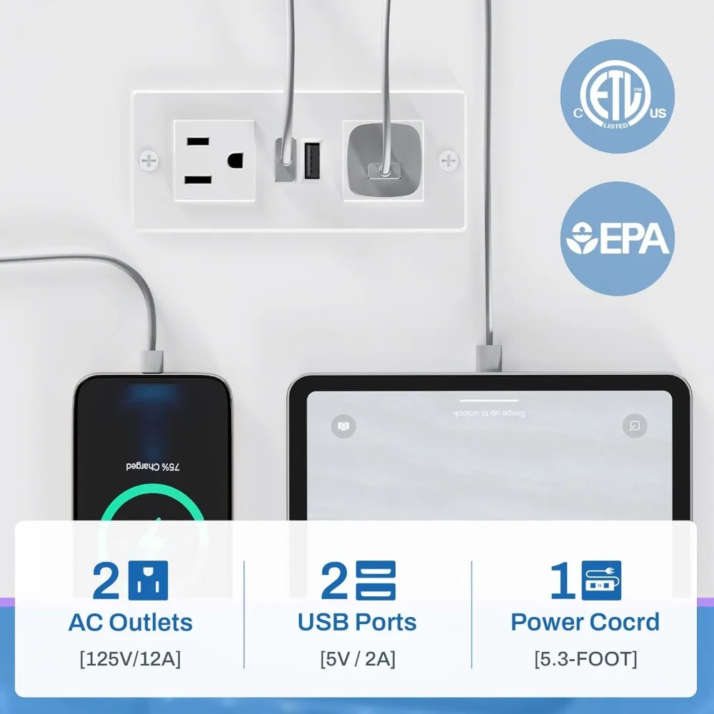 طاولة ألعاب بيضاء مقاس 55 بوصة مع أضواء LED ورف تخزين، ومكتب كمبيوتر مع حامل شاشة، ومنفذ طاقة وحامل أكواب