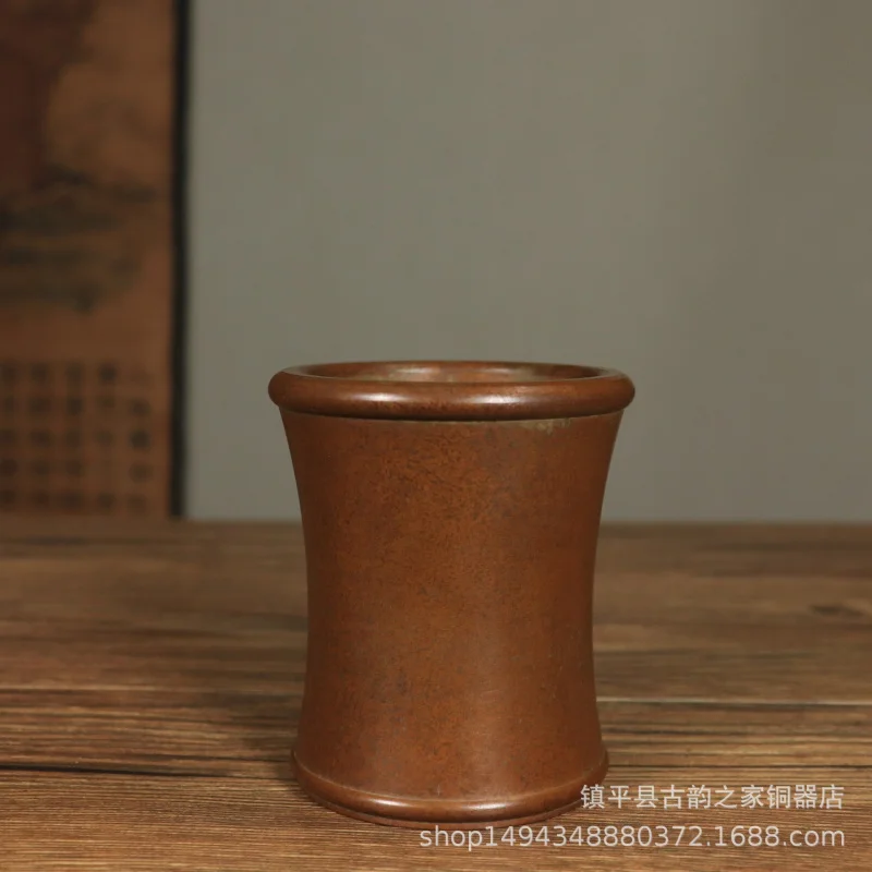 Thickened Copper Ornament Confucius Laozi Teacher Office Gift Success Abacus Pen Holder Decoration