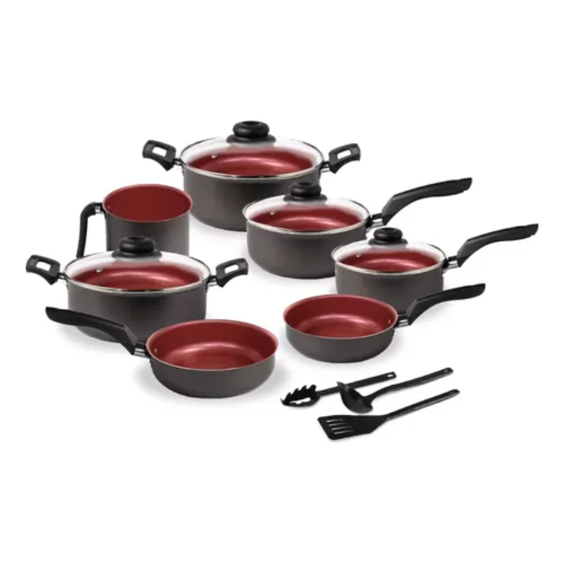 

Add to Wish List Cookware 10Pcs Black/cherry Non-stick C/Tp Glass Baking Cookware and Fryers