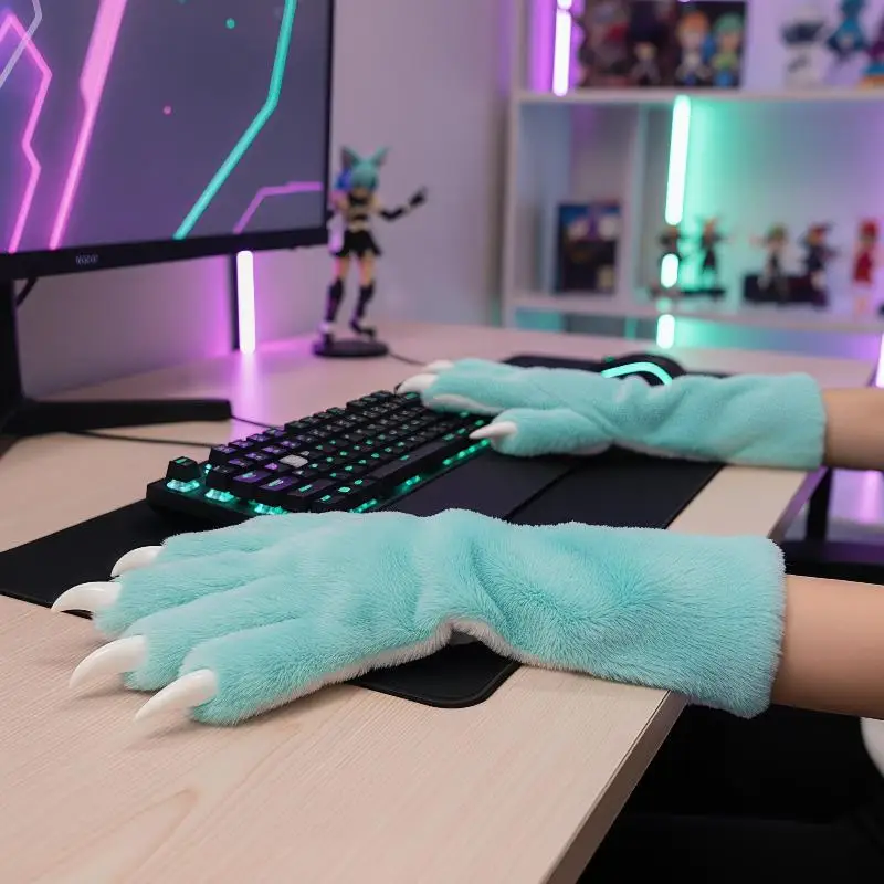 Fursuit Tierklauen-Handschuhe: Elastische Fünf-Finger-Requisiten – Lockere Cosplay-Accessoires für Performance & Charakter-Rollenspiele – Detail 4
