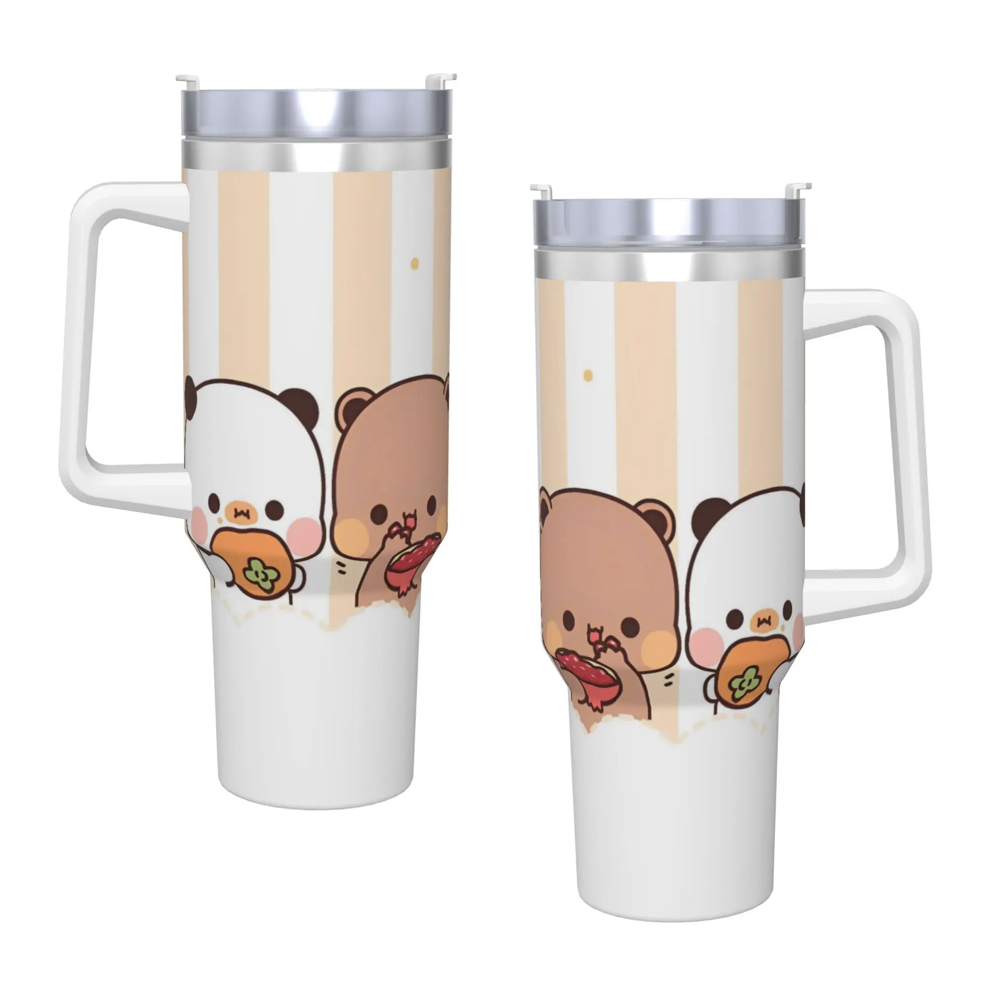 Bubu And Dudu Panda Stainless Steel Tumbler  Driving Mugs Cup Large Capacity Coffee Mug Insulated Hot Milk Tea Water Bottle