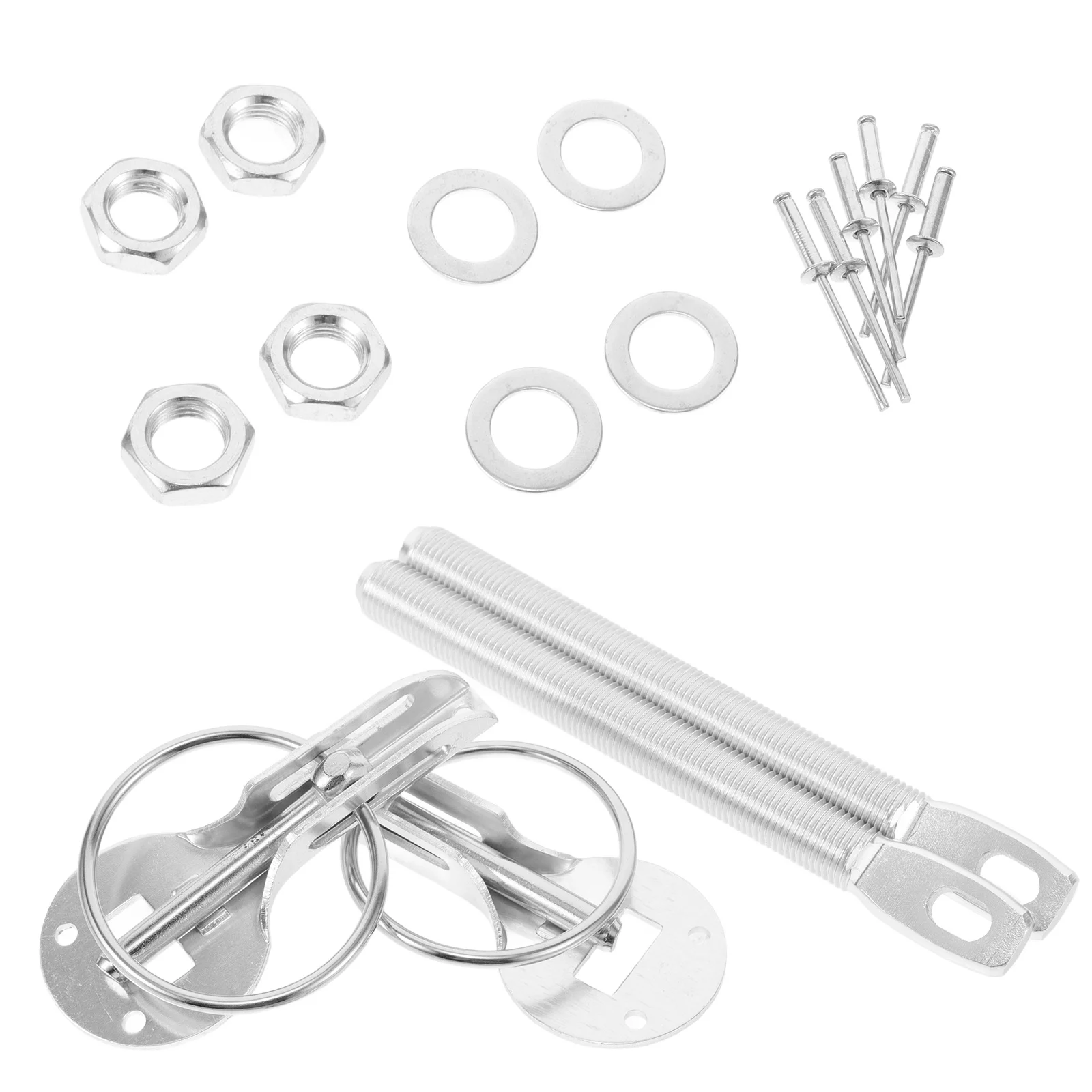 

Universal Hood Pin Kit Stainless Steel Quick Release Locking Mechanism for Racing Cars Secure Engine Hood Latch