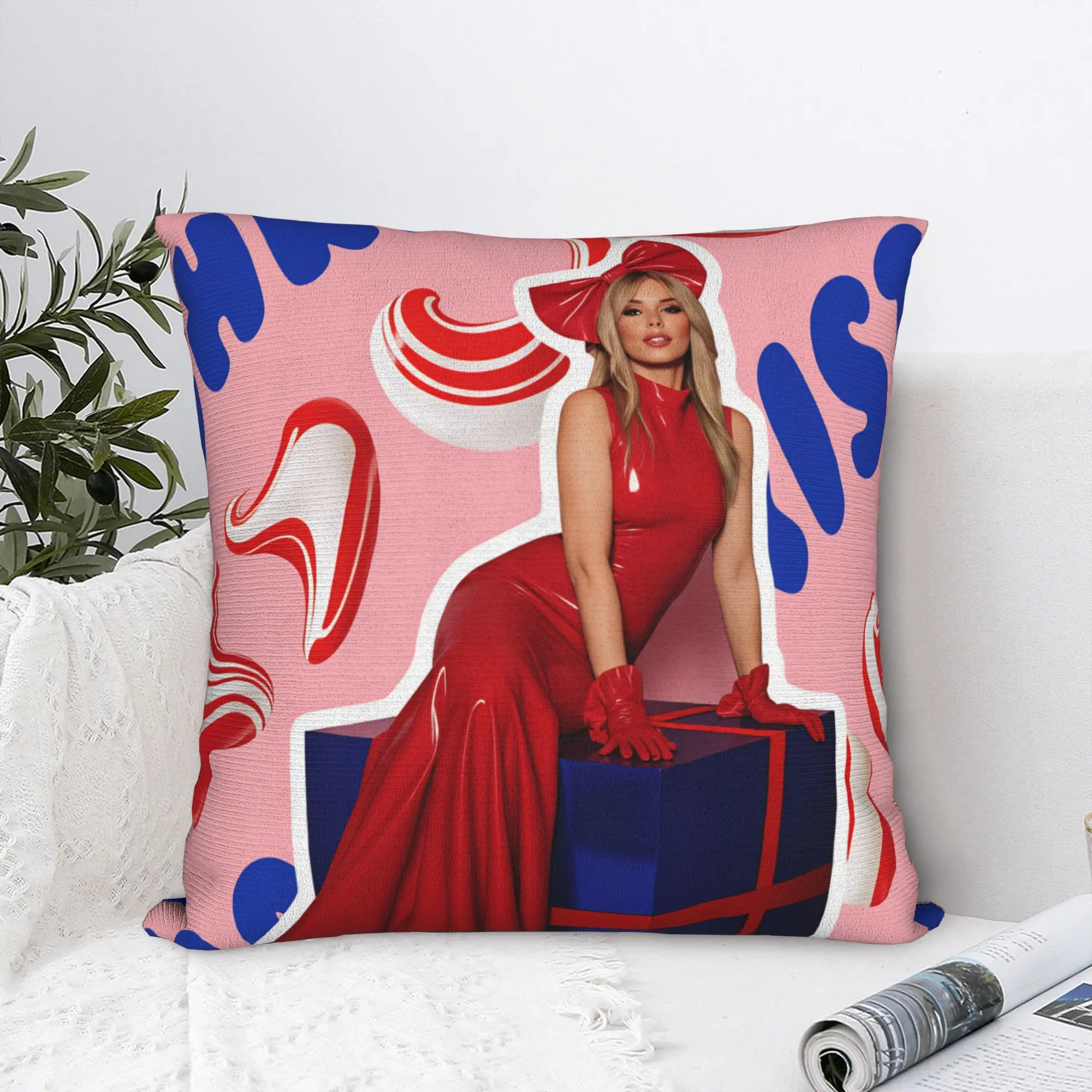 المغني كايلي مينوغ كايلي عيد الميلاد سادات Kawaii كيس وسادة لمكتب سيارة ديكور المنزل غطاء وسادة مريح #4