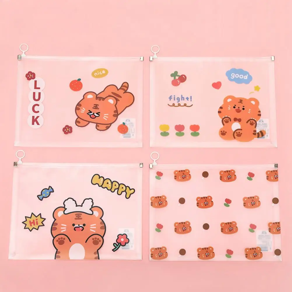 Cartella di File utile multifunzionale trasparente Visual A4 Size Cartoon Animal File Holder per studenti