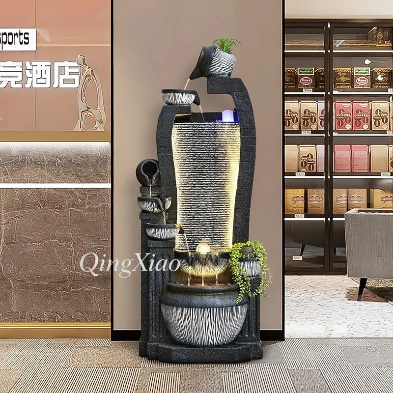 European-style floor-to-ceiling fountain ornament multi-layer stacked water landscape retro texture appearance suitable for home