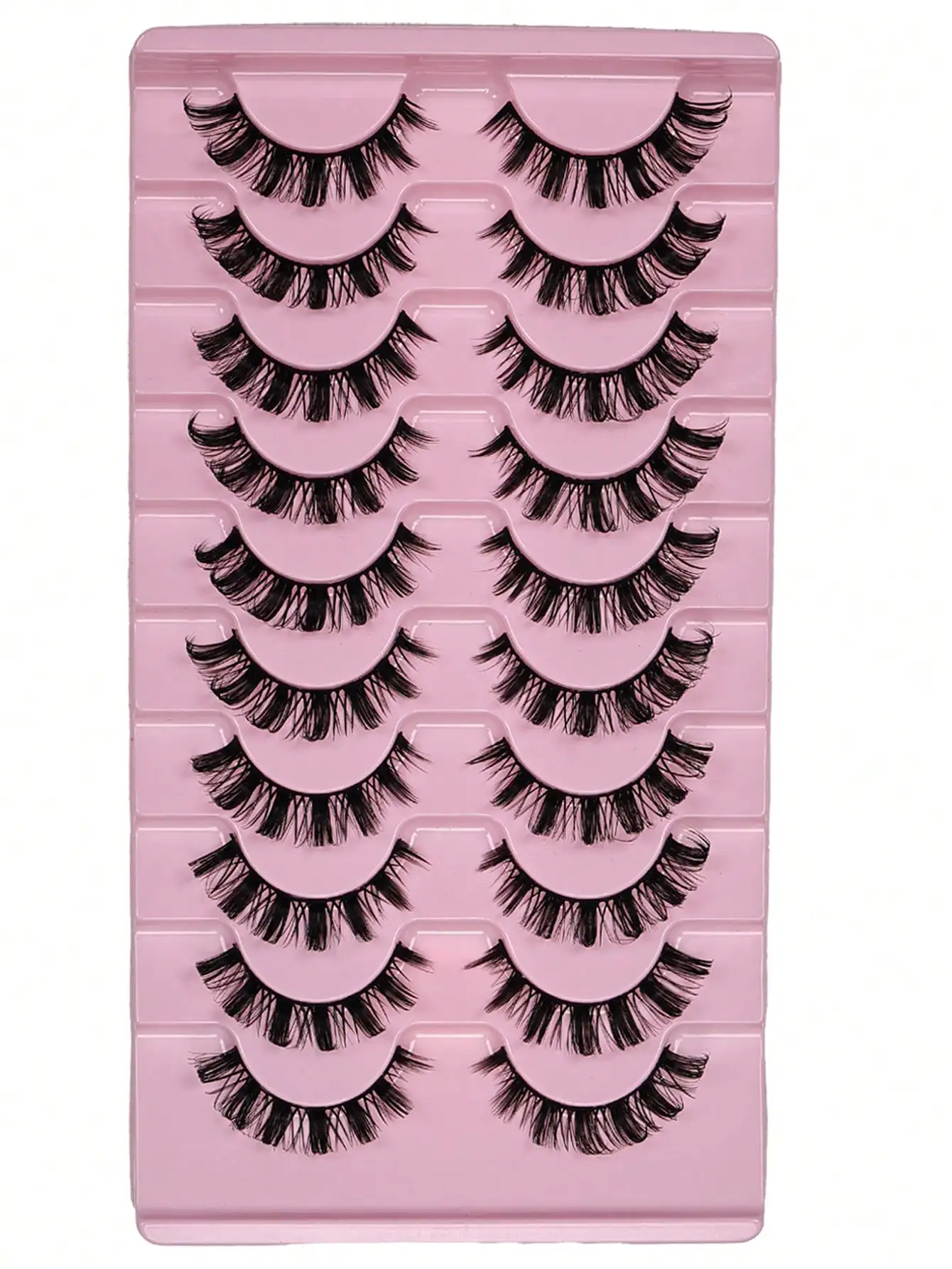 10 Paar russische Wimpernband-Strips, DD-Curl, flauschige Kunstwimpern aus Nerzimitat, weich und natürlich – Detail 5