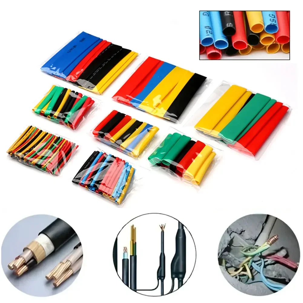 

2:1 Shrinkable Wire Shrinking Wrap Tubing Wire Connect Cover Protection with 300W Hot Air Gun 127pcs 164pcs Heat Shrink Tube