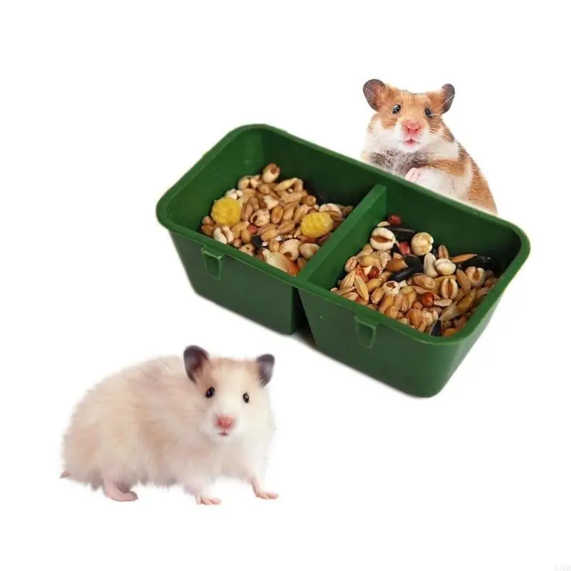 97QD Bird Feeder Cup for Cage Hanging Plastic Conjoined 2 Cups Water Feed Trays