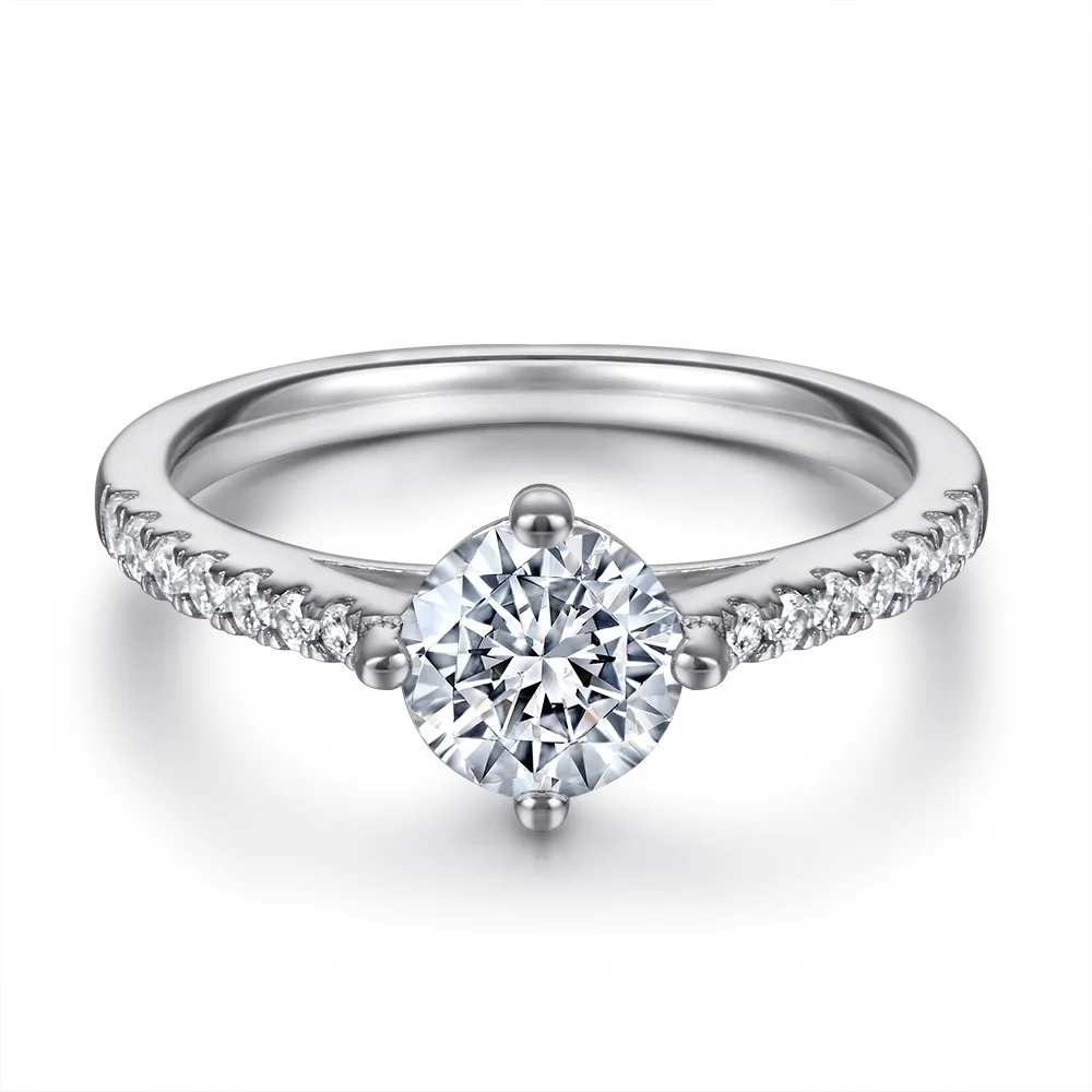 

Простой комплект драгоценных камней с четырьмя когтями и бриллиантом, золото 18 карат, платина PT950, серебро S925, 7-слойное гальваническое золотое кольцо