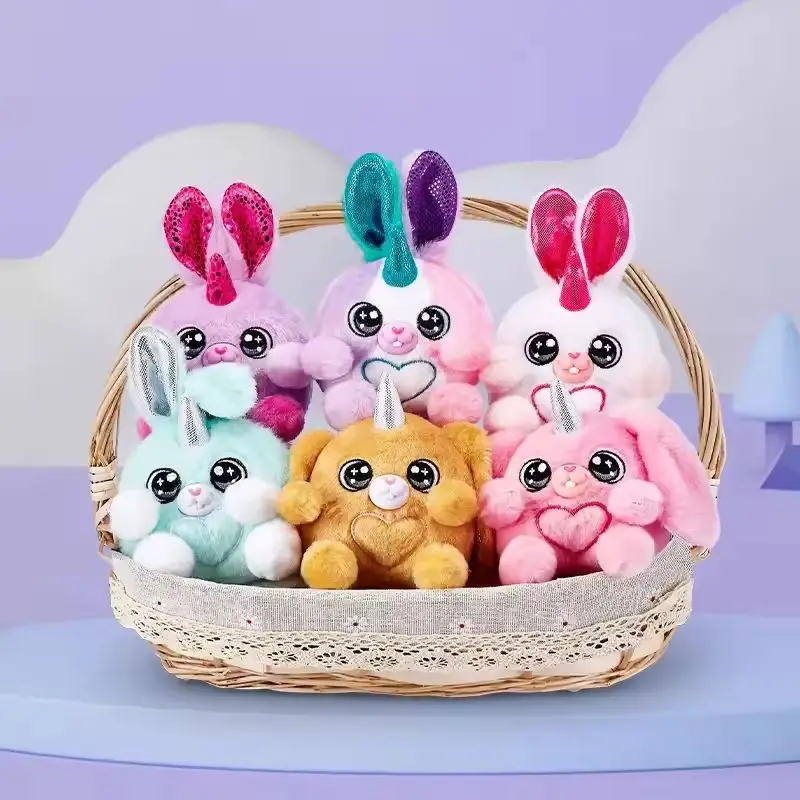 Original Zuru Bunnyconn sorpresa tan lindo conejo familia sorpresa huevo mágico tendencia muñeca niña juguete de peluche pasatiempos regalos
