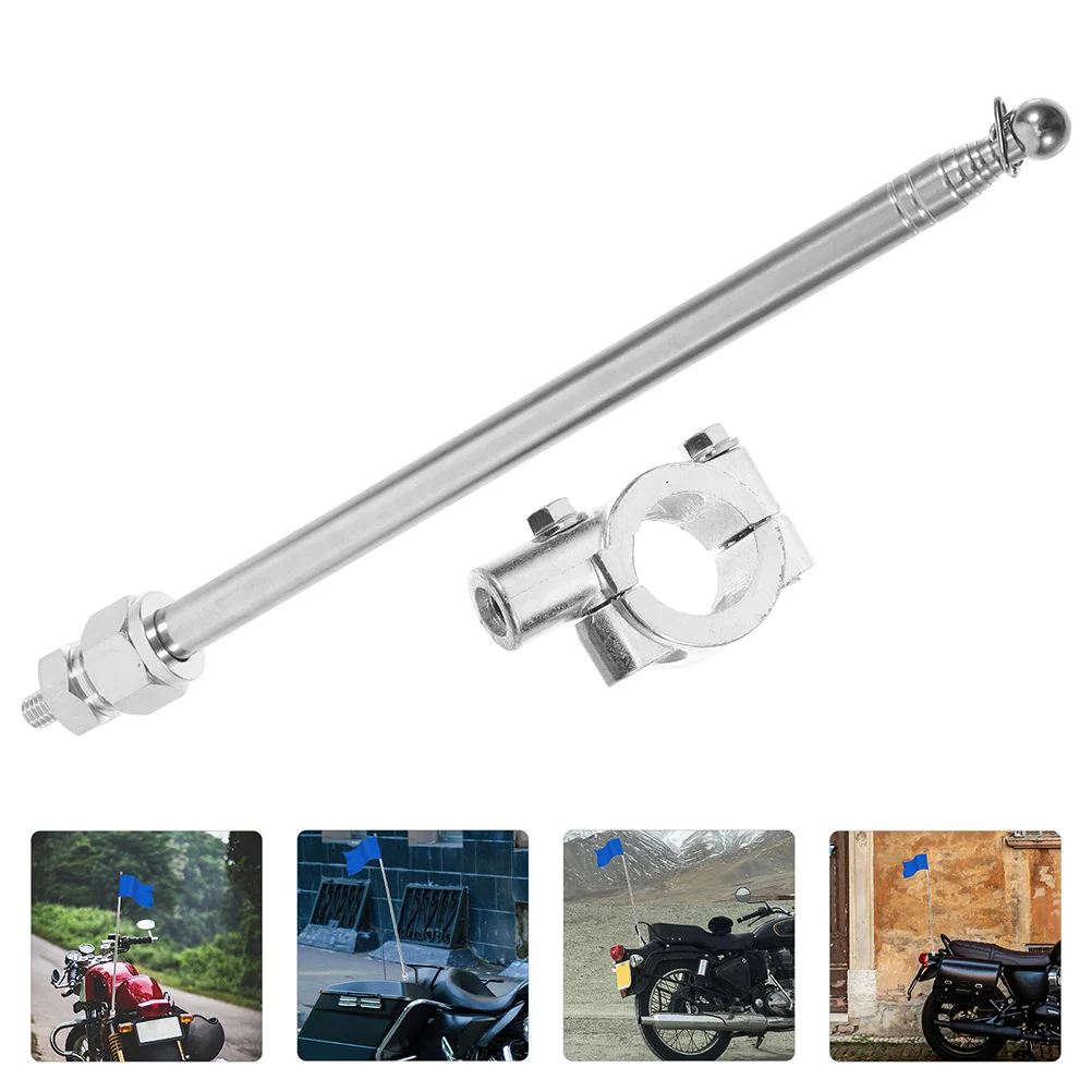 

2Pcs Steel Flag Pole for Bicycle Adjustable Telescopic Mount for Mountain Bike Dirt Bike Handlebar Safety Flag Holder Reliable