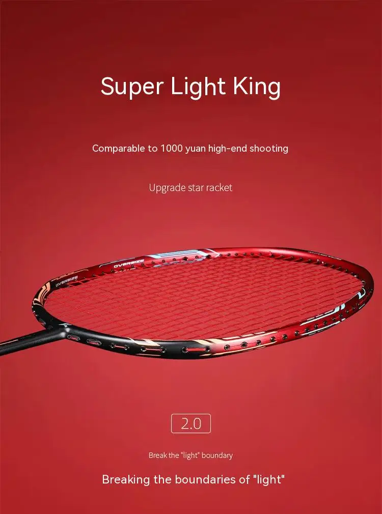 

Durable All Carbon Fiber Badminton Racket for Men and Women, Professional Ball Control, Ultra Light Single Racket, 10U, 50g