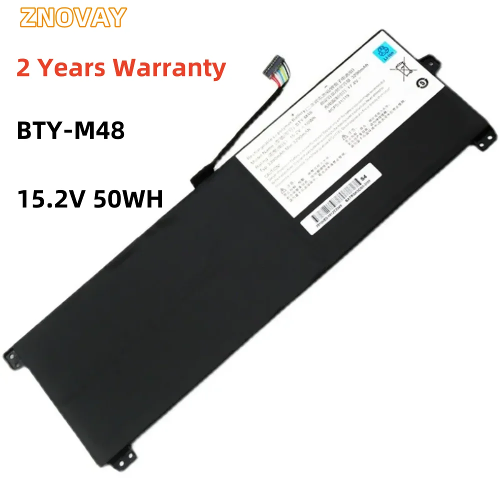 

ZNOVAY BTY-M48 4ICP5/41/119 Battery For MSI PS42 8M-211PH 8RB Prestige 8RA-044VN 8RC-001ES 8M-437 MECHREVO S1 i5 i7 15.2V 50WH