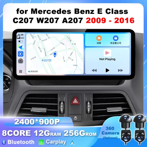 Estéreo GPS Android 15 Auto para Mercedes Benz Clase E C207 W207 A207 2009-2016 inalámbrico Carplay Radio de coche reproductor Multimedia herramientas