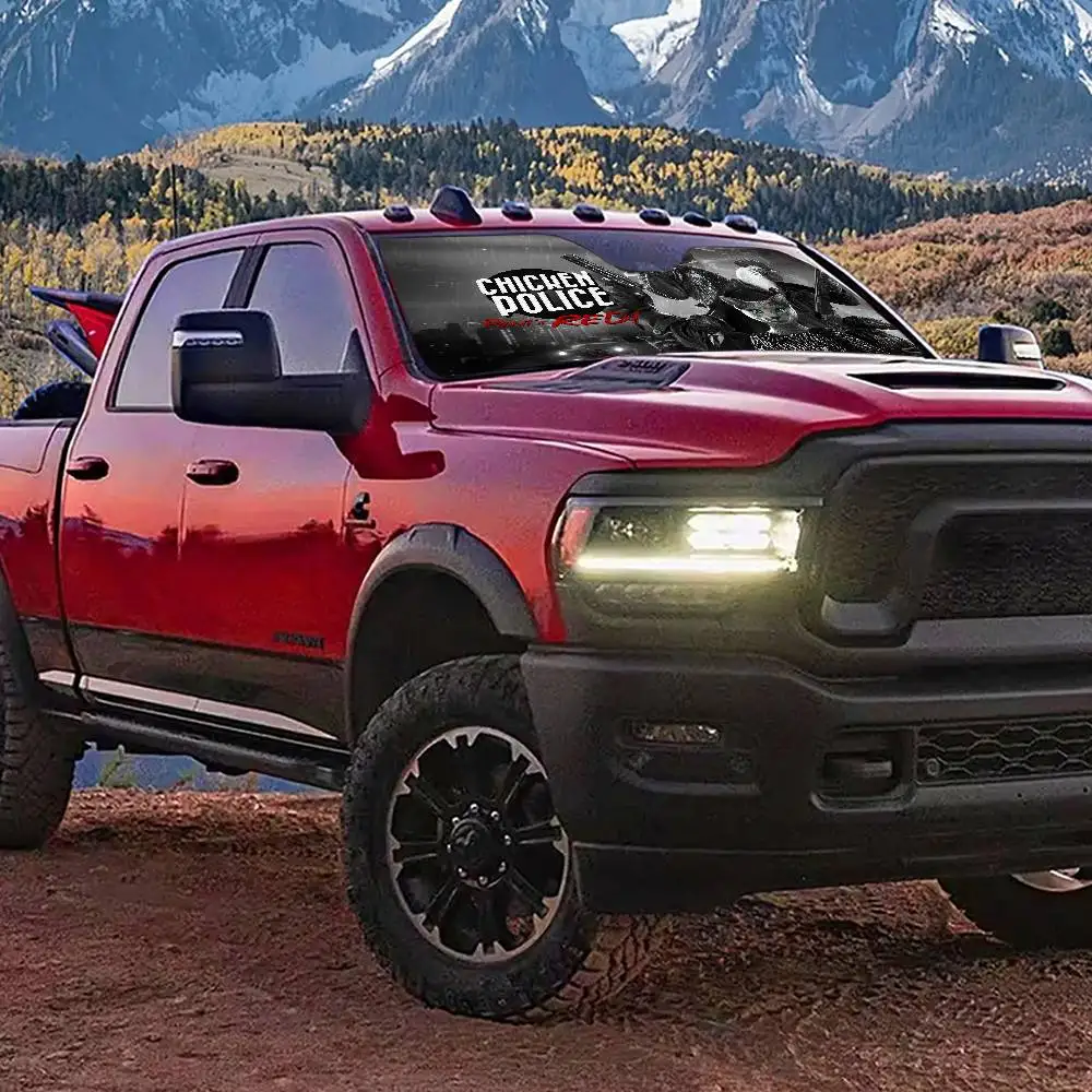 لعبة الدجاج طلاءها الأحمر مظلة السيارات الستائر الزجاج الأمامي المضادة للأشعة فوق البنفسجية حماية الجبهة الشمس الظل التبريد حامي #5