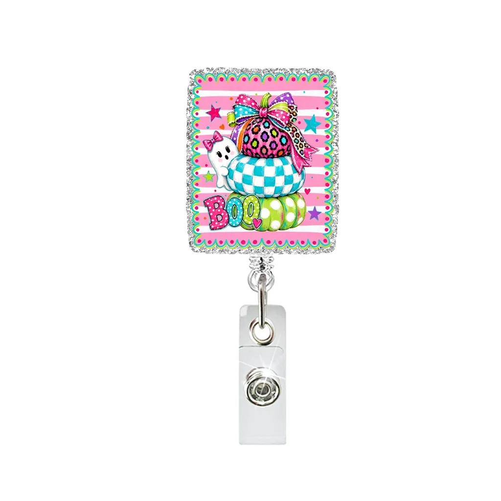 Acrylic Retractable Badge Reel Cute Id Badge Clip Acrylic Badge Reel Acrylic For Id Cards  Staff Daily Access Cards