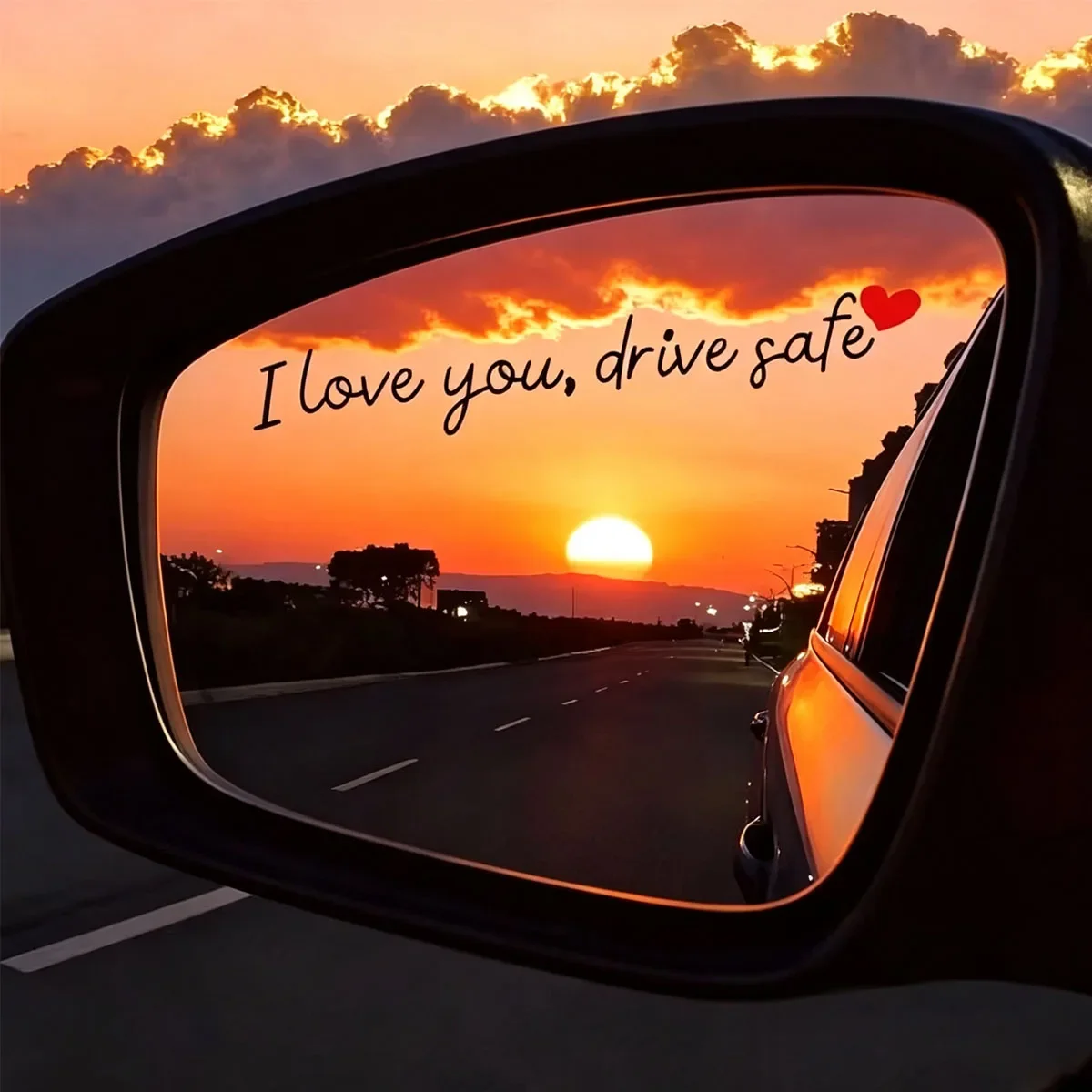I Love You Drive Safe Heart Sticker Waterproof Vinyl Decal Car Mirror Window Interior Decor Gift for Girlfriend Boyfriend