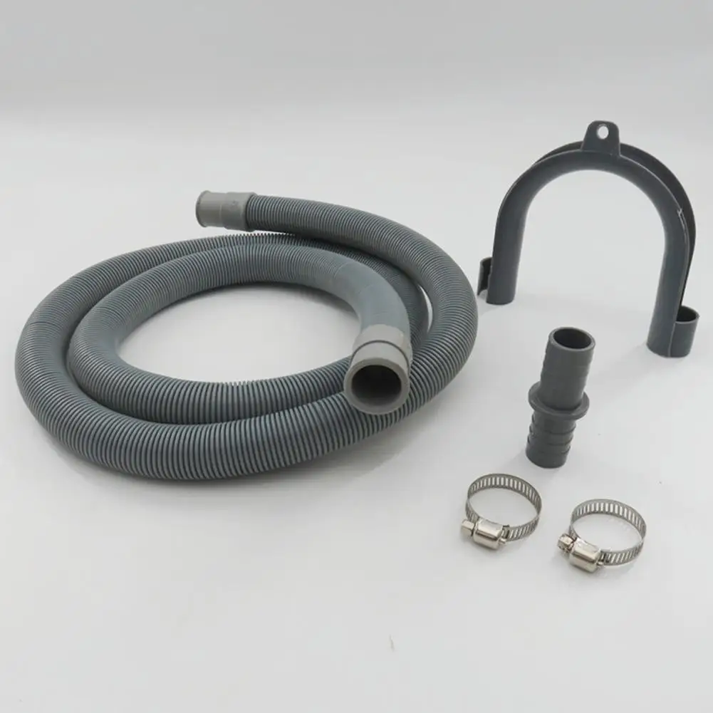 3 Meters Washing Machine Drain Hose Extension Tubes U-shaped Bracket Fixed Dishwasher Washing Machine Stretchable Drain Hose