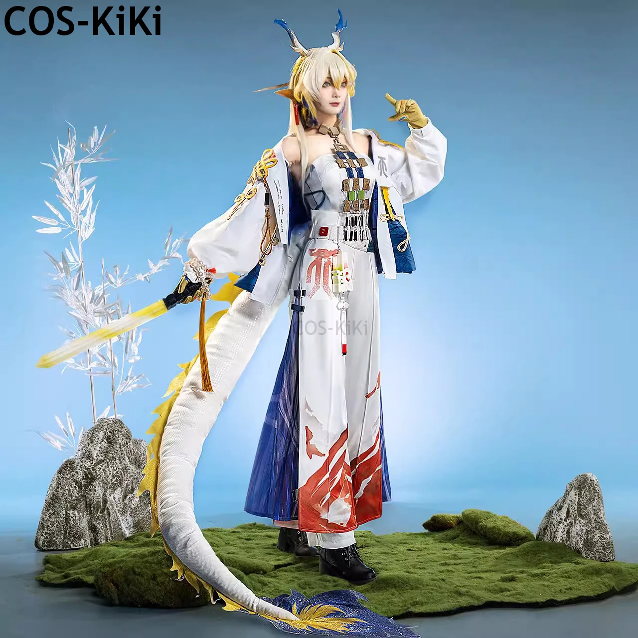 COS-KiKi Arknights Shu Setelan Permainan Kulit Batas Kostum Cosplay Seragam Cantik Elegan Pakaian Bermain Peran Pesta Halloween Wanita