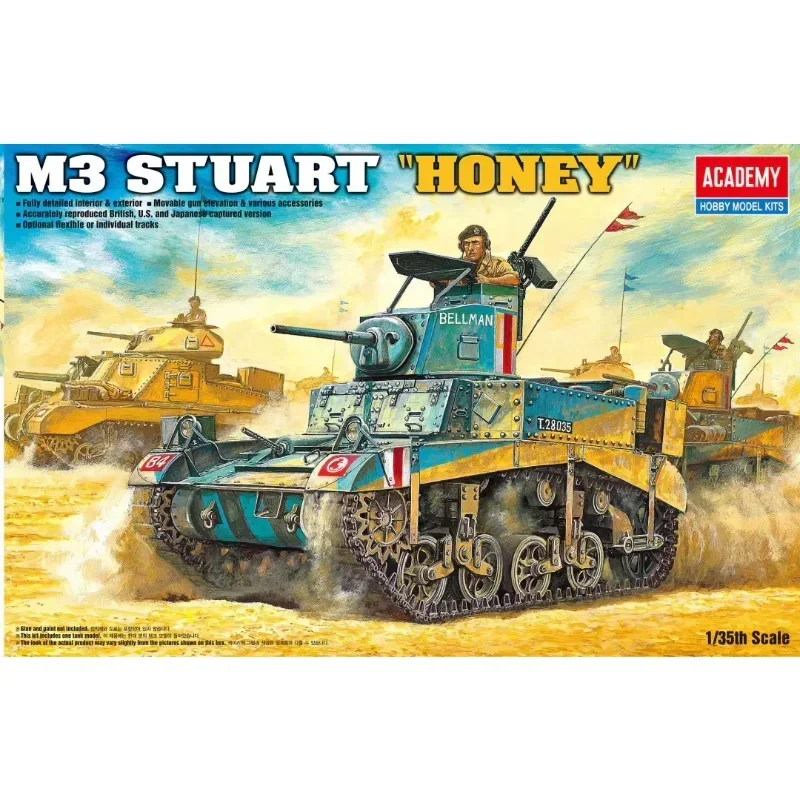 

Модель Академии 1/35, модель 13270, Stuart M3, легкий танк со встроенной сборкой, масштаб, игрушки «сделай сам», комплект модели