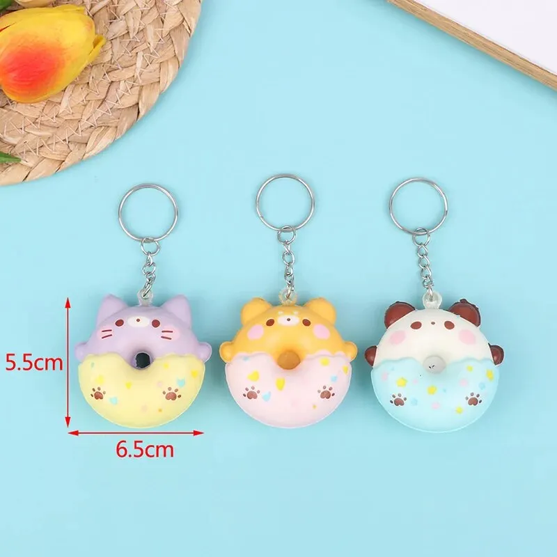 1pc Cartoon Funny Keychain Squishy Simulation Fish Stress Squeeze Toy Prank Joke Toys Gifts Antistress Decompression