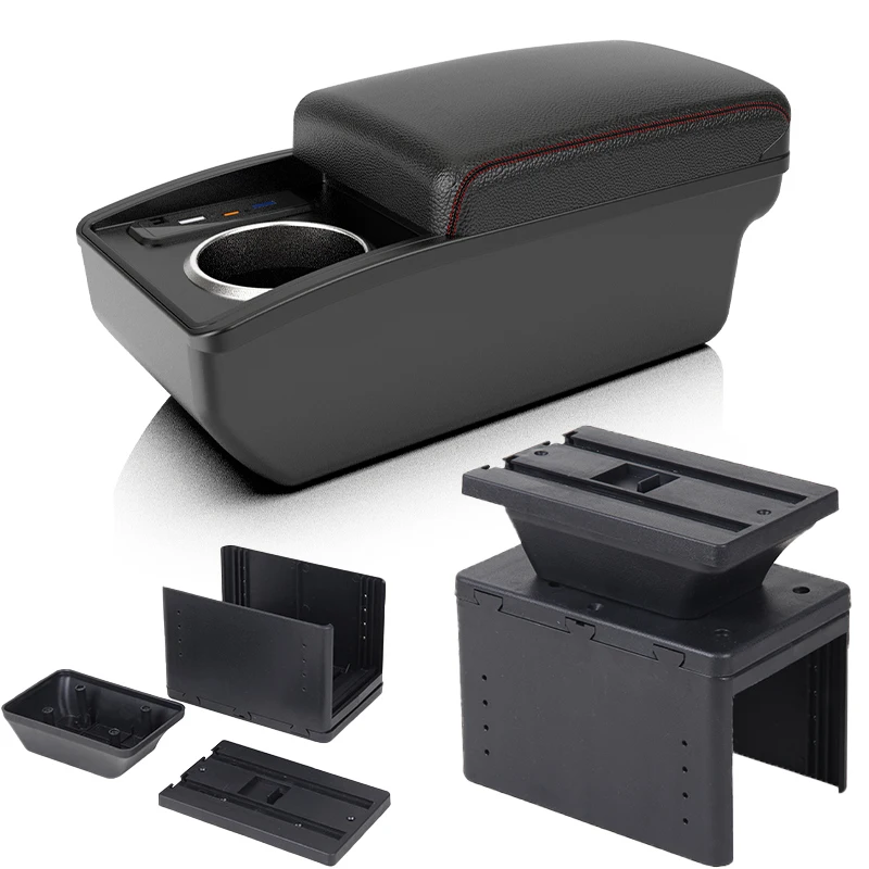 Universal Car Armrest box Universal Model Armrest Car Accessories Storage Box Retrofit parts Increase Relieve Fatigue