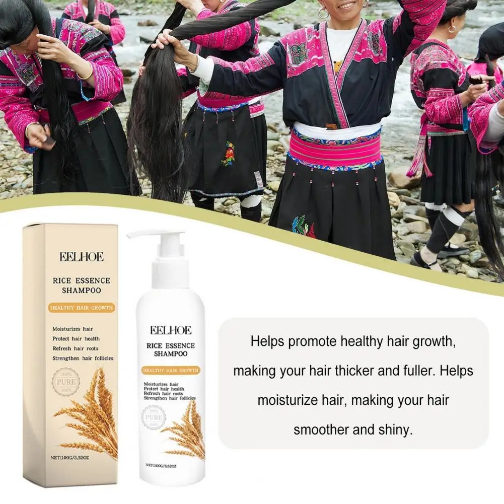 Hair Growth Shampoo 100ml Shampoo Natural Rice Water Shampoo for Hair Loss Treatment Regrowth Men Women Baldness for Healthy