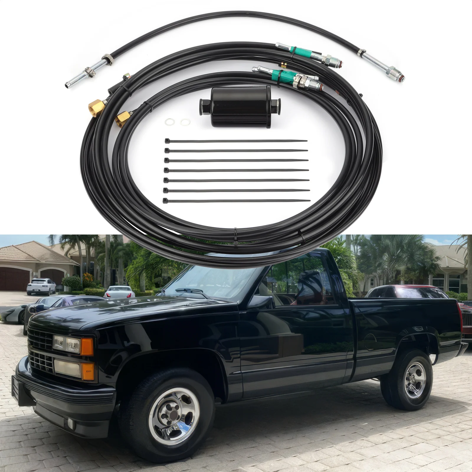 

Tank to Engine Nylon Fuel Lines Kit for 1988-1997 Chevrolet GMC C/K Trucks GAS