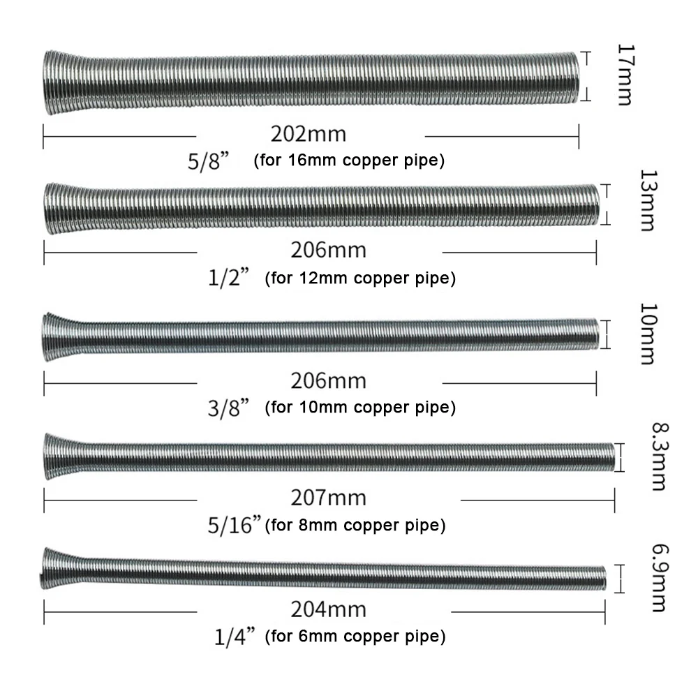 Spring Tube Tension Spring Pipe Bender Spring Steel For Copper Aluminium Tube Bending Hand Tool