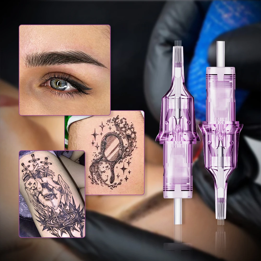 

20 шт. универсальных одноразовых картриджей-игл RL, RS, RM, M1 для тату-машинок, для перманентного макияжа, татуажа тела, бровей и век