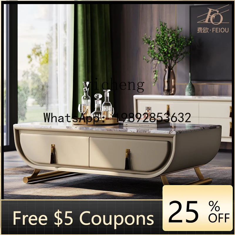 

AA lig luxury coffee table living room custom fashion marble oval tea machine table