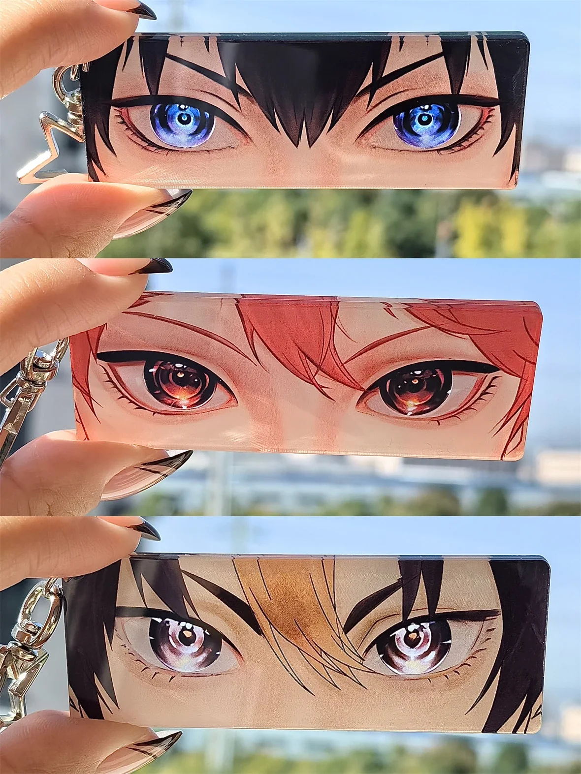 

Anime Haikyuu!! Shoyo Hinata Tobio Kageyama Kozume Kenma Cosplay Eye Luminous Strip Keychain Pendant Decoration Ambitus