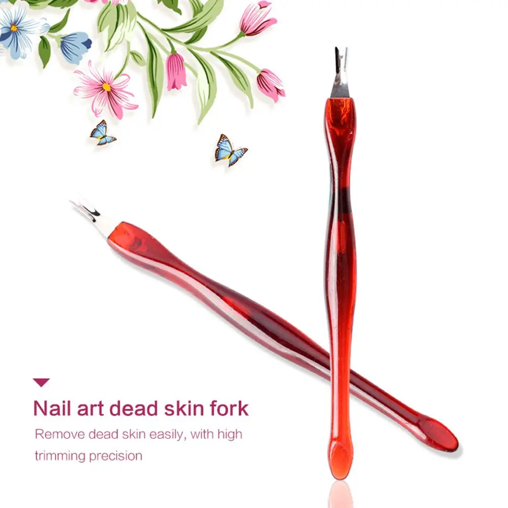 Stainless Steel Manicure Pedicure Cuticle Nipper Cuticle Remover Nail Cuticle Pusher Dead Skin Fork Nail Polish Removal