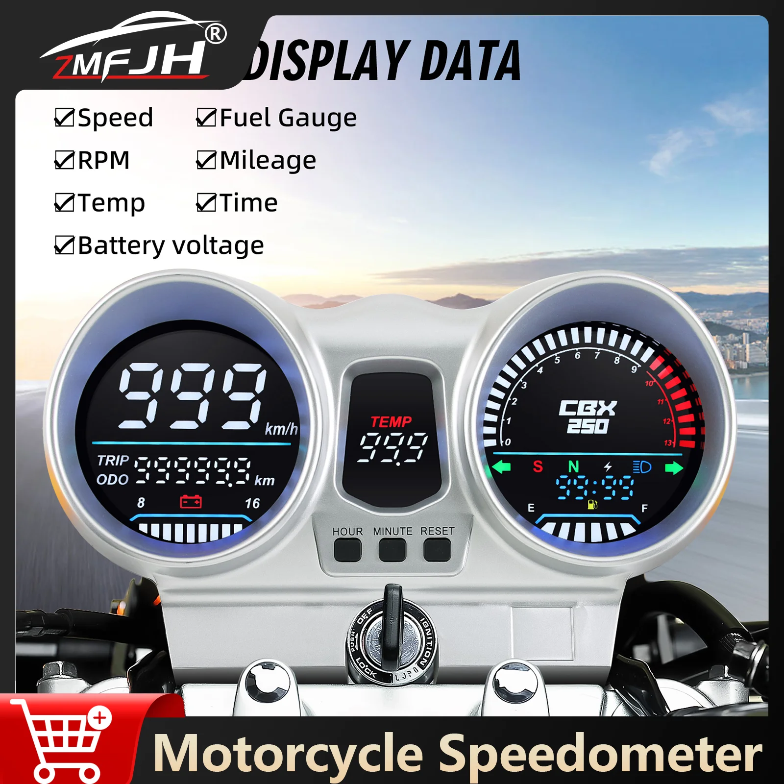

Измеритель скорости мотоцикла, светодиодная приборная панель для Honda CBX250 CBF250 Twister 2001-2008, прибор для измерения уровня топлива 37100-KPF-96