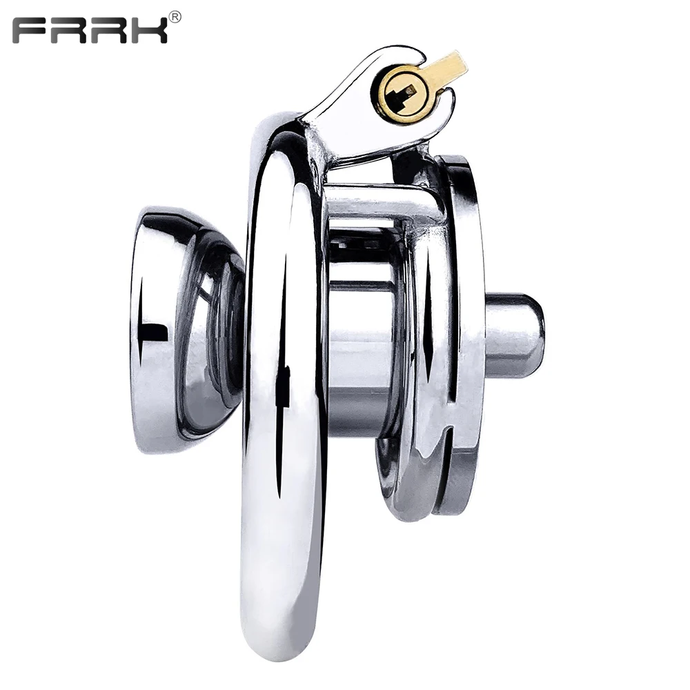 

FRRK Flat Chastity Cage with Metal Urethral Catheter for Couple K01 Penis Rings Bondage Cock Lock Femboy BDSM Toy Adult Sex Shop