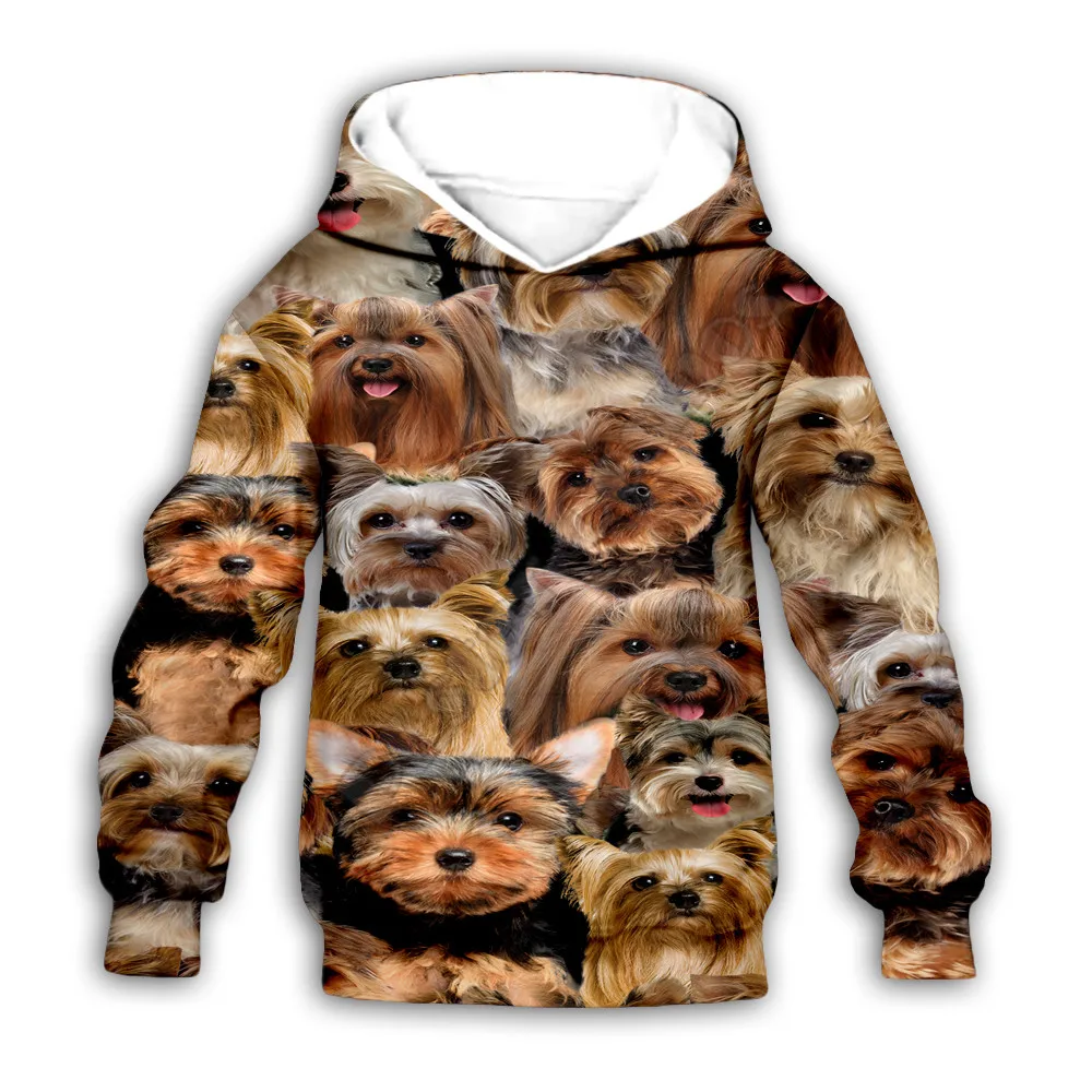 You Will Have A Bunch Of Yorkshire Terriers Pullover Kids Clothes Animal 3d printed hoodies Boy For Girl sweatshirt