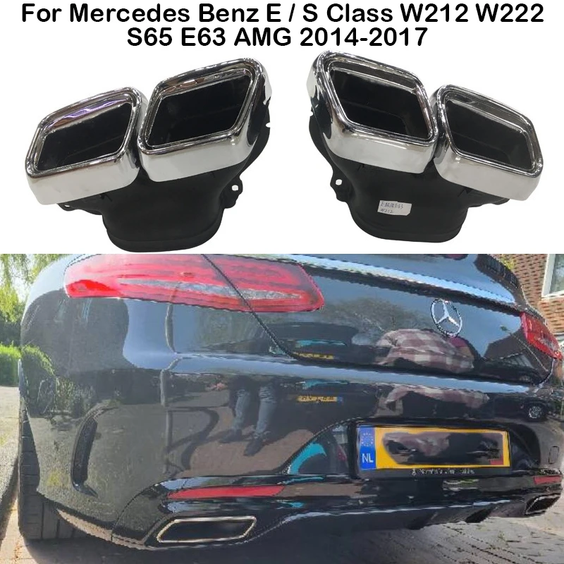 

Car Exhaust Systems Tip Pipe For Mercedes Benz E S Class W212 W222 S65 E63 AMG 2014-2017 Muffler automotive exhaust diffuser