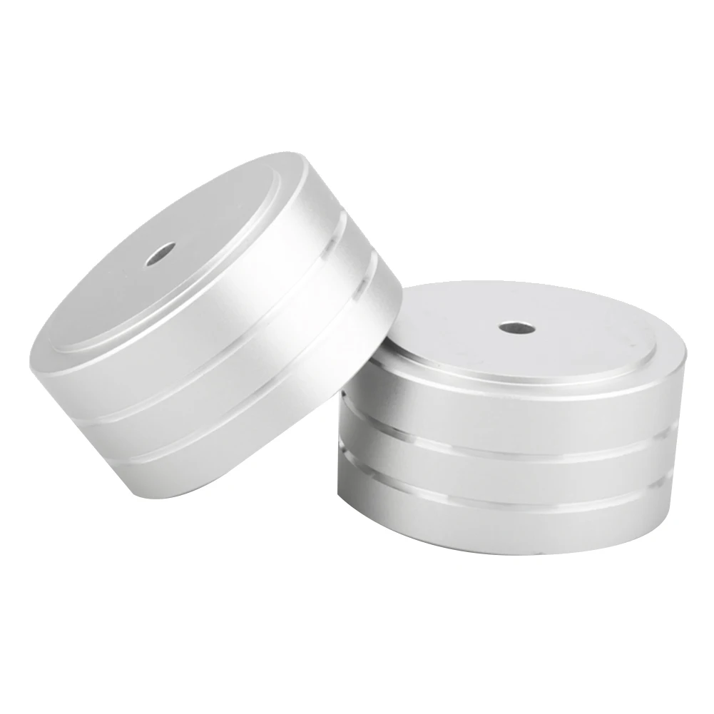 SMIEA 4 Pezzi 40X20mm Alluminio HIFI AMP Altoparlante Isolamento Supporto Giradischi DAC Piedini Pad (Argento)