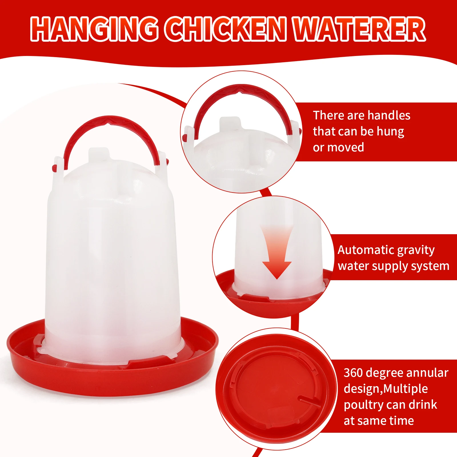 2 Stuks Grote Capaciteit Emmer Met Automatische Gevogelte Drinker Kip Water Vat Water Dispenser Kwartel Drinken Thuis Boerderij Benodigdheden