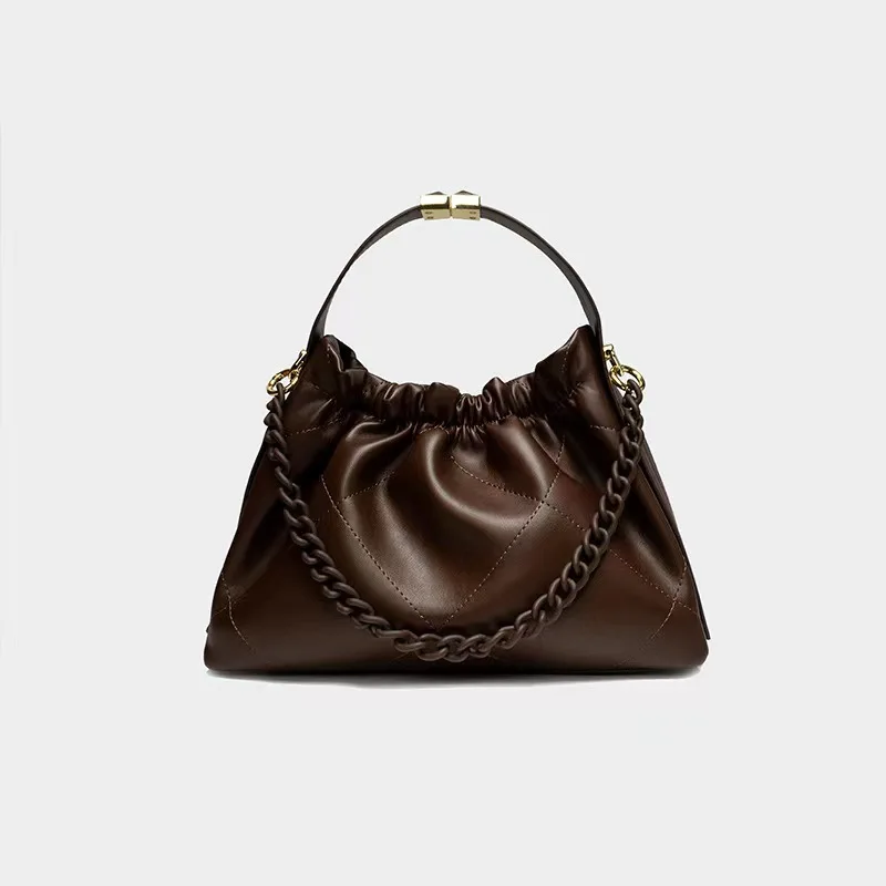 

Classic Fashion Leather Women's Handbag Shoulder Crossbody Trendy Underarm Bag Soft Neutral Minimalist Style Handbag