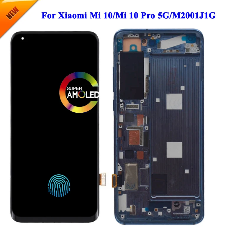 AMOLED LCD Display Original For Xiaomi Mi 10 LCD For Xiaomi Mi 10 Pro 5G LCD Display LCD Screen Touch Digitizer Assembly Replace