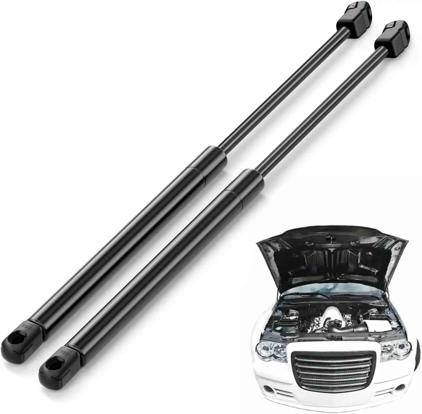 

Hood Struts for 05-10 Dodge Charger/Chrysler 300/Magnum Base/R/T, Front Lift Support 5 Min Install 18M Warranty 2Pcs