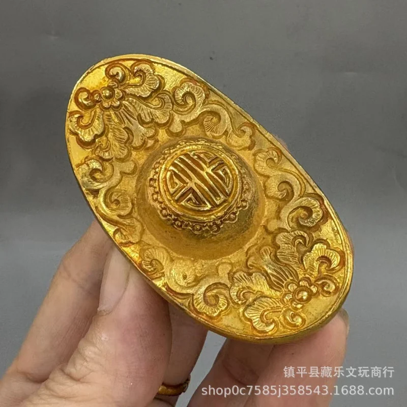 Antique vintage -plated 102-piece red gold ingot set for home altar, direct sale
